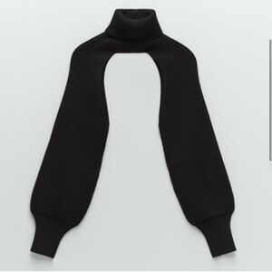 Zara Black Knit Turtleneck Scarf